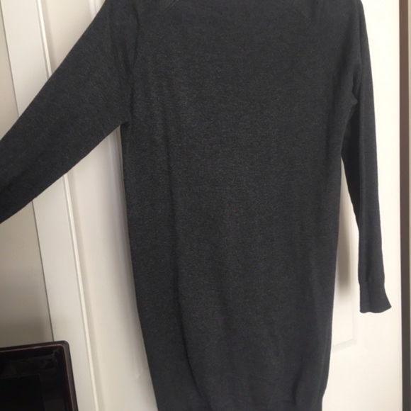 Silk & Cashmere Charcoal Sweater Dress w/ Pockets - Picture 3 of 7
